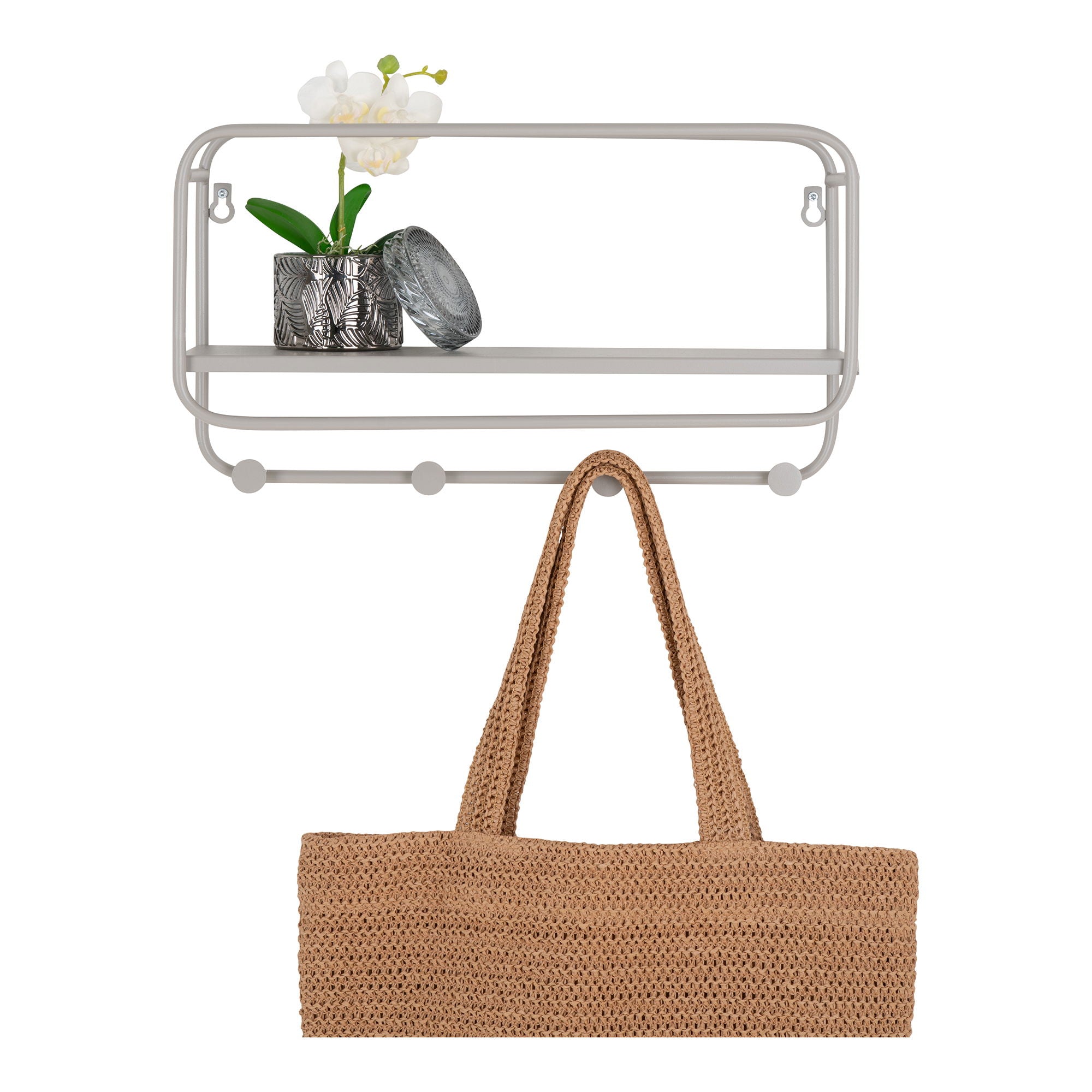 Feira – Hutablage, Stahl, grau, 45×15×25 cm